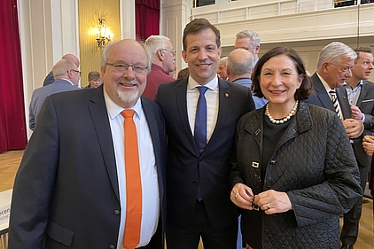 Dr. Claudius Moseler, ÖDP-Fraktionsvorsitzender, Nino Haase, parteiloser Oberbürgermeister von Mainz, Dagmar Wolf-Rammensee, ÖDP-Stadträtin